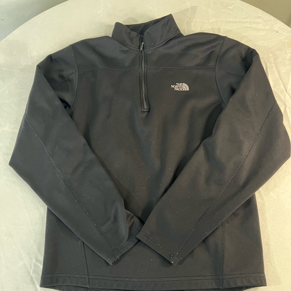 The North Face Mens Small Black 1/4 Zip Pullover Jacket Fleece Lightweight - Picture 1 of 6
